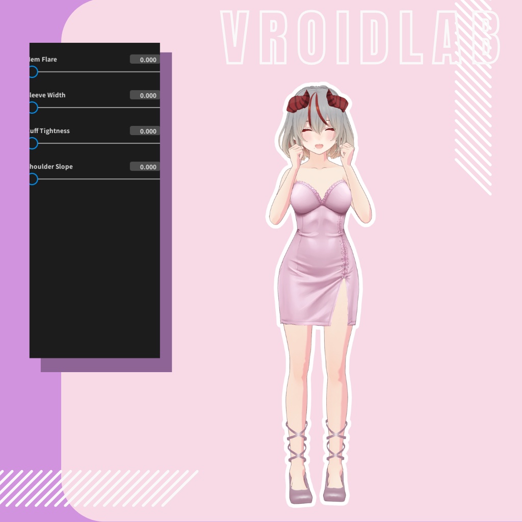 Pink Satin Mini Dress Outfit / ピンクサテンミニドレスコーデ | VRoid Studio Outfit | Anime Style | Virtual Fashion