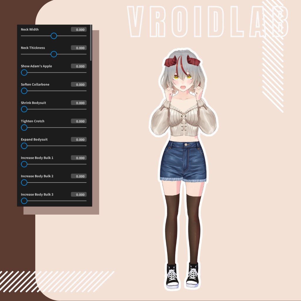 Casual Denim Shorts Outfit / カジュアルデニムショートパンツコーデ | VRoid Studio Outfit | Anime Style | Virtual Fashion