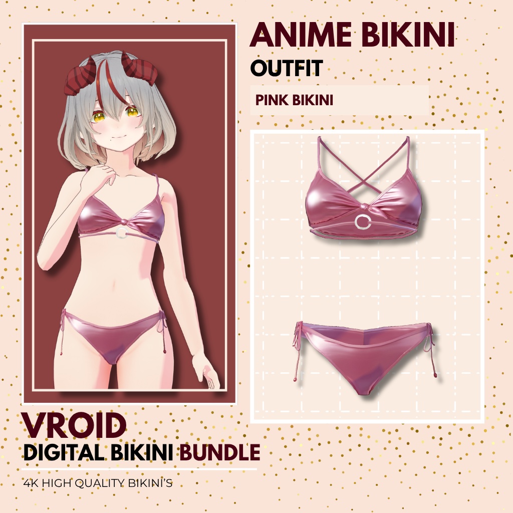 4 SET BIKINI OUTFIT | Vroid Set Outfit| Bikini Outfit|Customitem| VRoid Studio Outfit | Anime Style | Virtual Fashion
