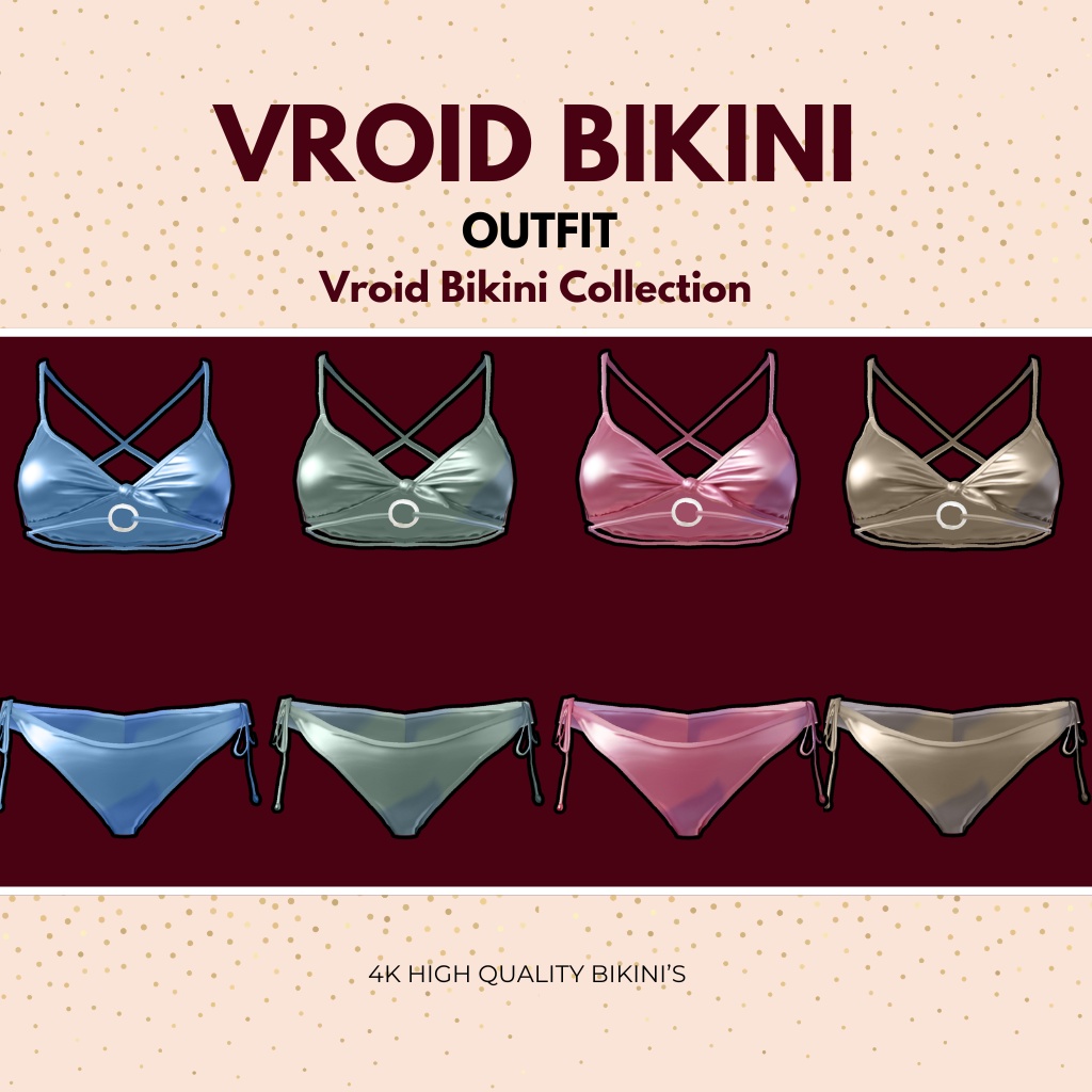 4 SET BIKINI OUTFIT | Vroid Set Outfit| Bikini Outfit|Customitem| VRoid Studio Outfit | Anime Style | Virtual Fashion