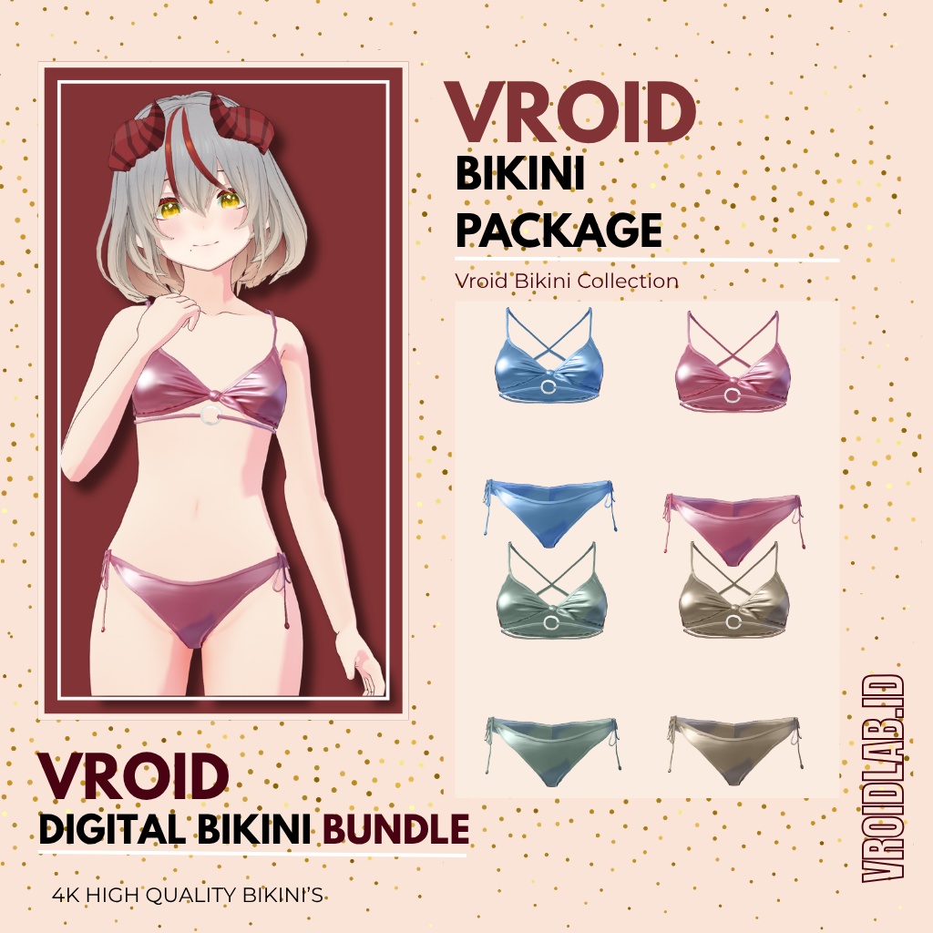 4 SET BIKINI OUTFIT | Vroid Set Outfit| Bikini Outfit|Customitem| VRoid Studio Outfit | Anime Style | Virtual Fashion