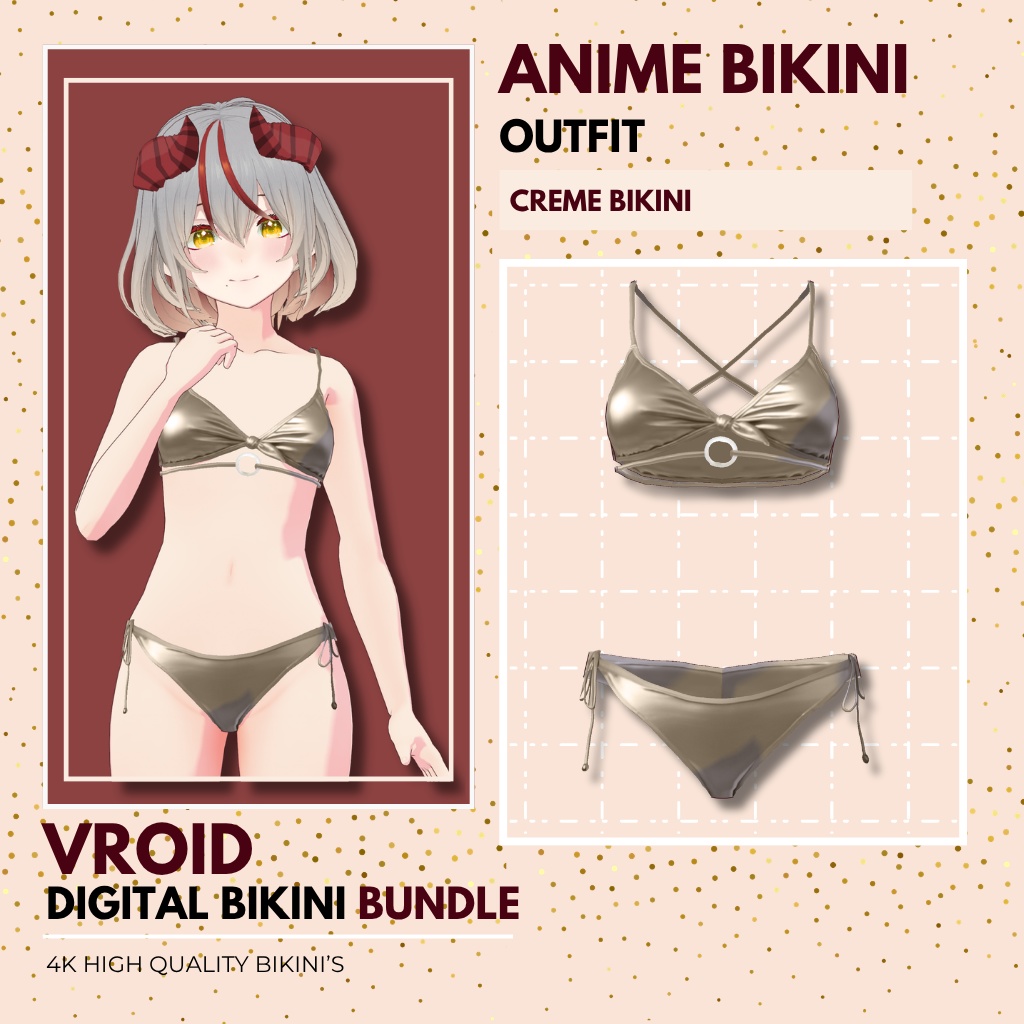 4 SET BIKINI OUTFIT | Vroid Set Outfit| Bikini Outfit|Customitem| VRoid Studio Outfit | Anime Style | Virtual Fashion