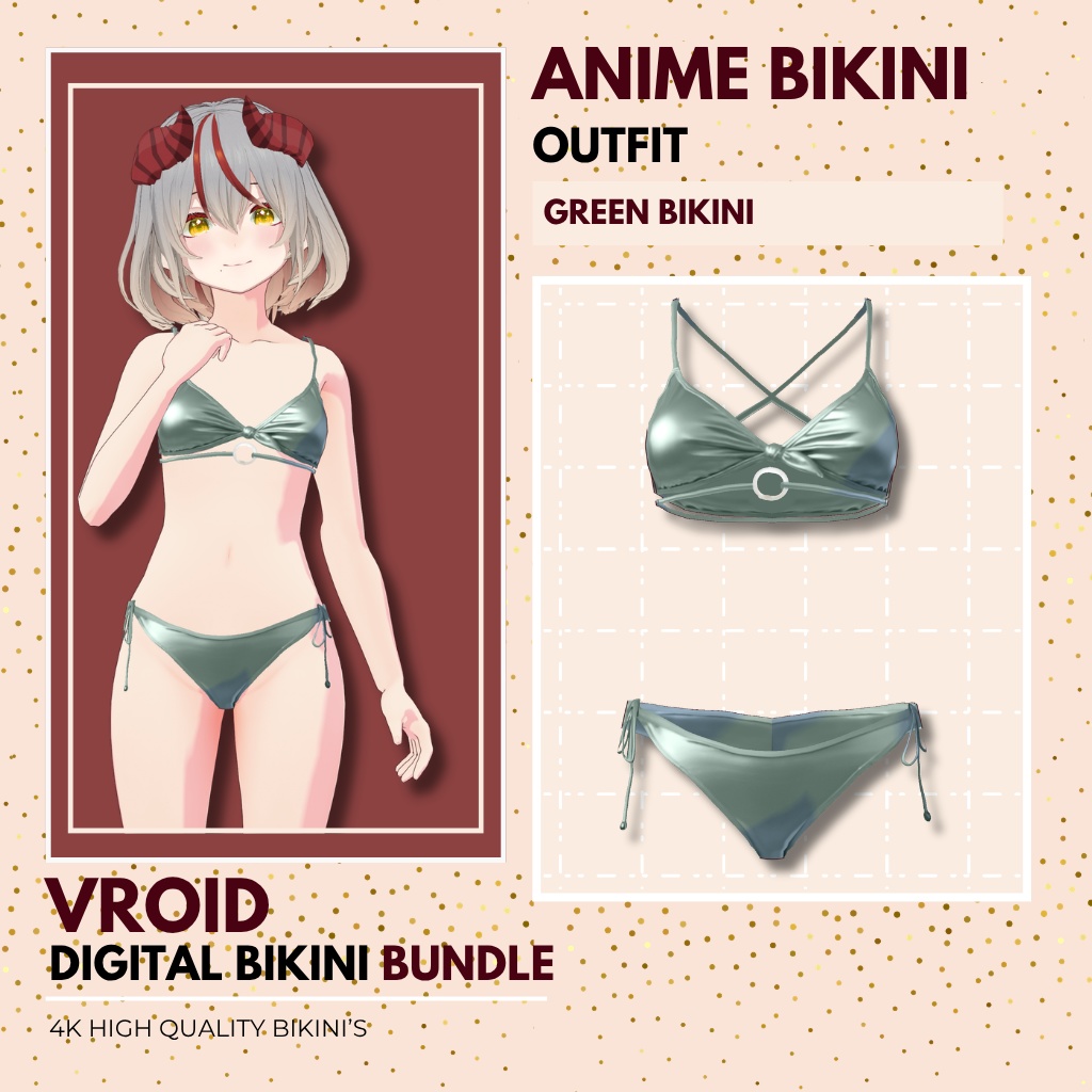 4 SET BIKINI OUTFIT | Vroid Set Outfit| Bikini Outfit|Customitem| VRoid Studio Outfit | Anime Style | Virtual Fashion