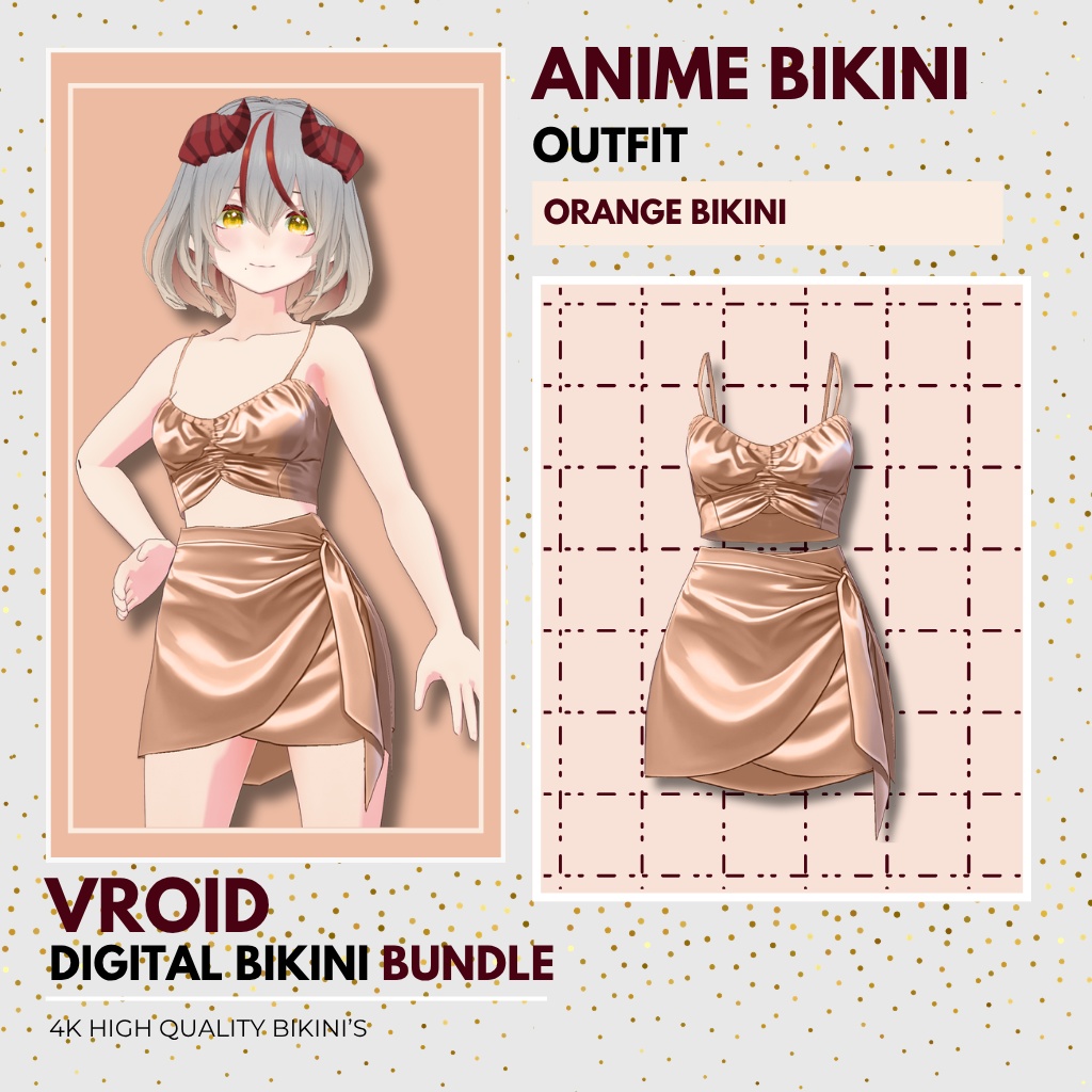 シルクサマーコレクション Silk Summer Collection| 6 Set Outfit| Swimsuit Outfit| Bikini Outfit| VRoid Studio Outfit | Customitem| Anime Style | Virtual Fashion