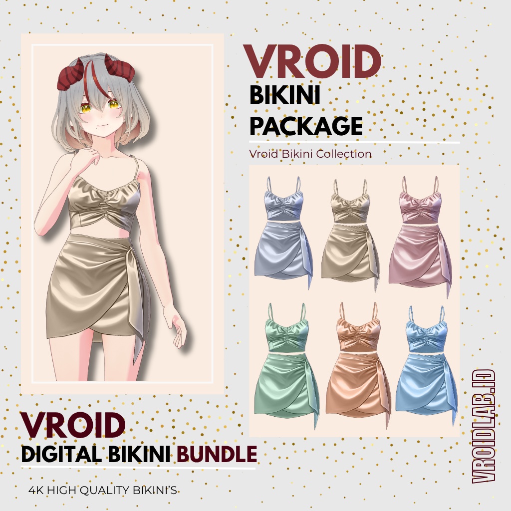 シルクサマーコレクション Silk Summer Collection| 6 Set Outfit| Swimsuit Outfit| Bikini Outfit| VRoid Studio Outfit | Customitem| Anime Style | Virtual Fashion