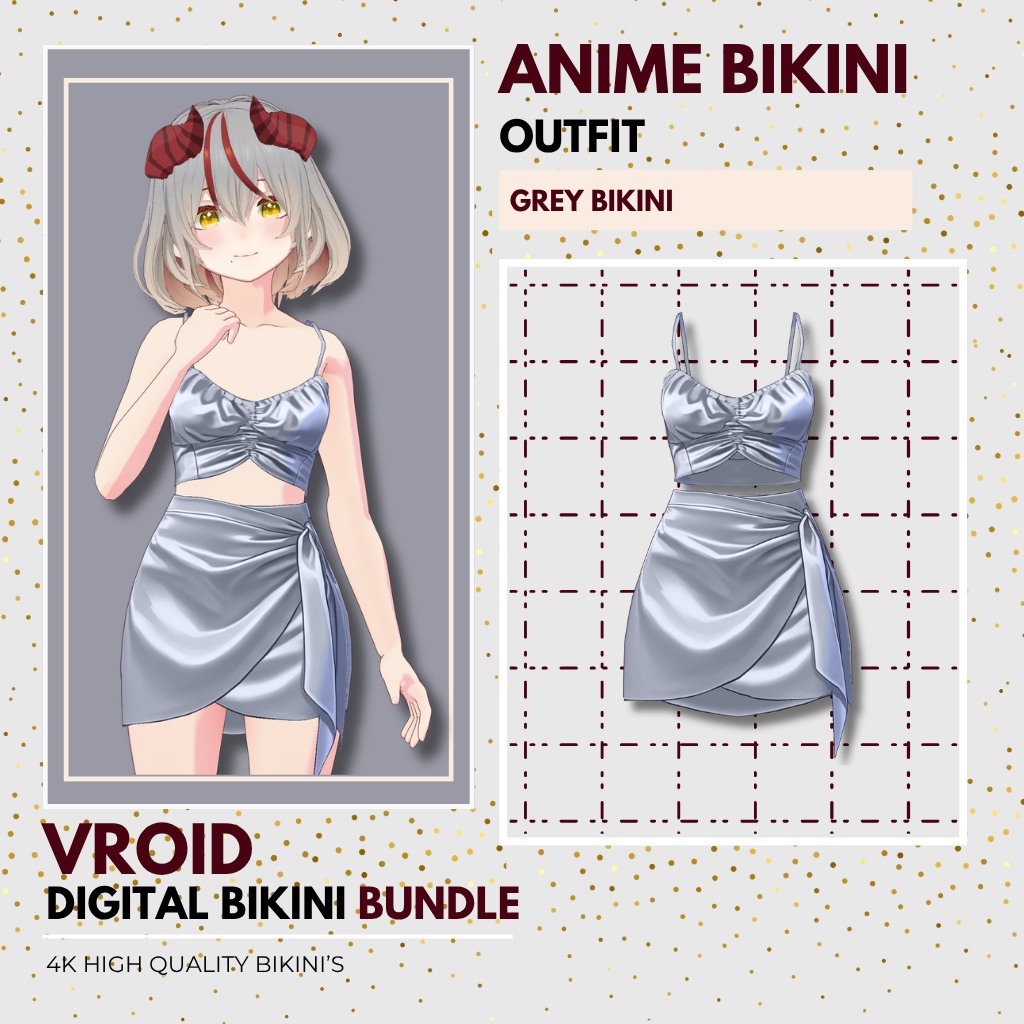 シルクサマーコレクション Silk Summer Collection| 6 Set Outfit| Swimsuit Outfit| Bikini Outfit| VRoid Studio Outfit | Customitem| Anime Style | Virtual Fashion