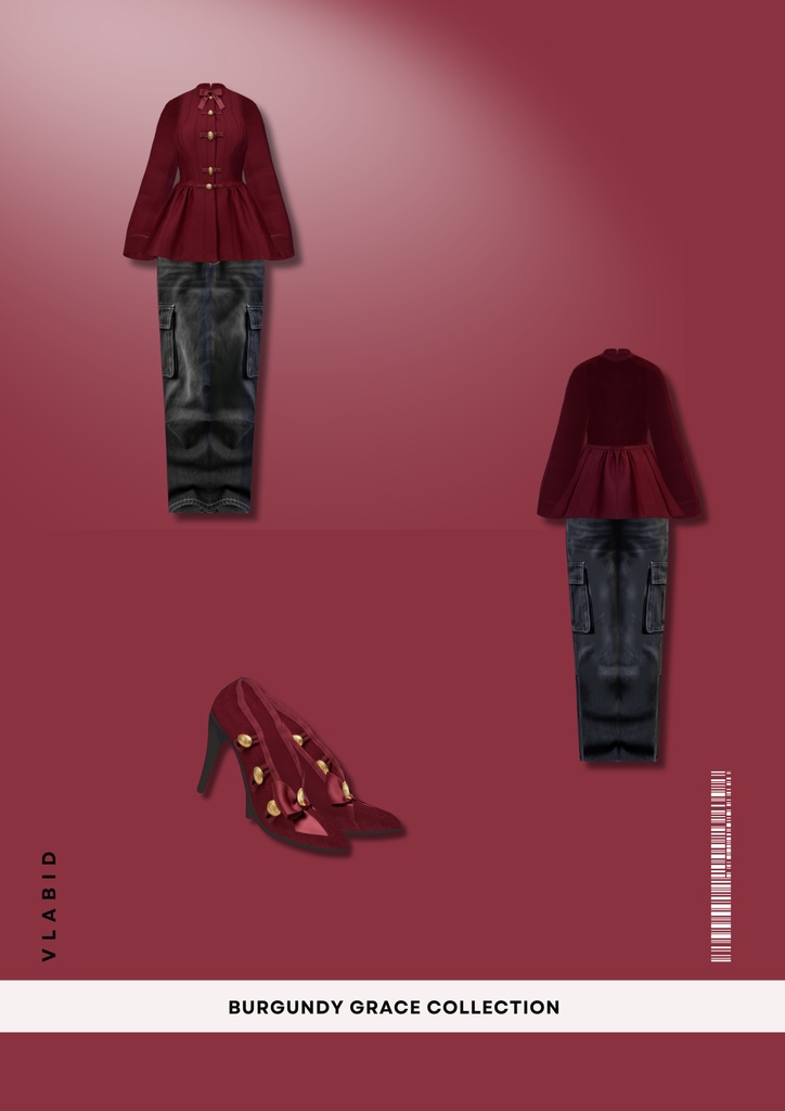 バーガンディ・グレース・コレクション Burgundy Grace Collection|Casual Outfit|Cute Outfit| Premium Outfit| Casual Outfit| VRoid Studio Outfit | Customitem| Vtuber Outfit | Virtual Fashion| Virtual Youtuber