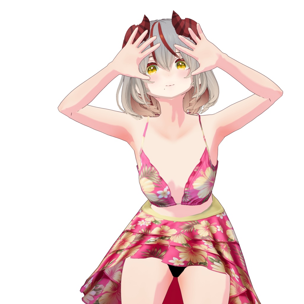 トロピカルブルームアウトフィット Tropical Bloom Outfit|Summer Outfit|Bikini Outfit| Sunset Outfit| Casual Outfit| VRoid Studio Outfit | Customitem| Vtuber Outfit | Virtual Fashion| Virtual Youtuber