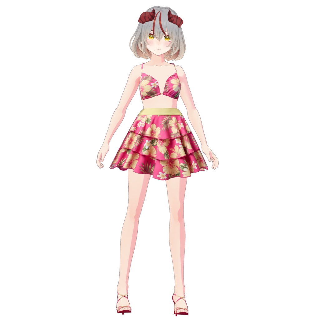 トロピカルブルームアウトフィット Tropical Bloom Outfit|Summer Outfit|Bikini Outfit| Sunset Outfit| Casual Outfit| VRoid Studio Outfit | Customitem| Vtuber Outfit | Virtual Fashion| Virtual Youtuber
