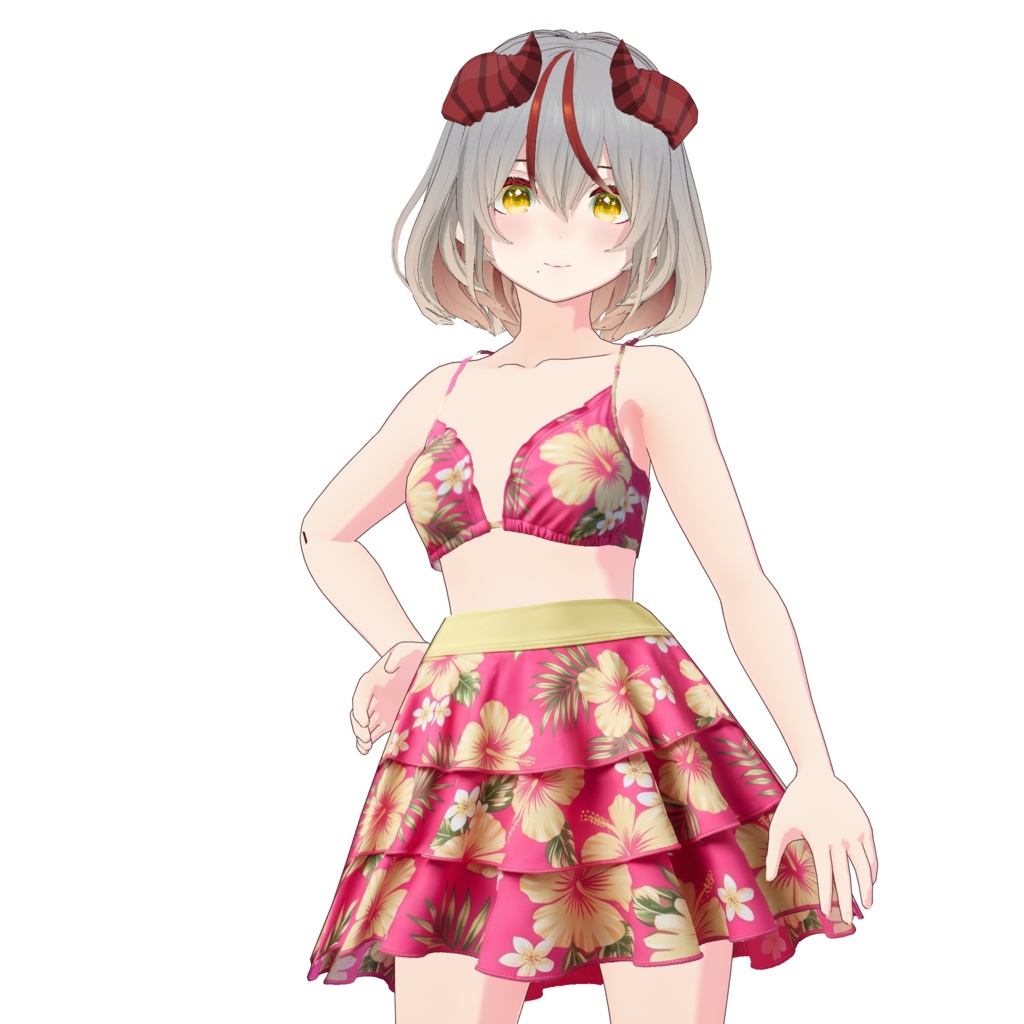 トロピカルブルームアウトフィット Tropical Bloom Outfit|Summer Outfit|Bikini Outfit| Sunset Outfit| Casual Outfit| VRoid Studio Outfit | Customitem| Vtuber Outfit | Virtual Fashion| Virtual Youtuber