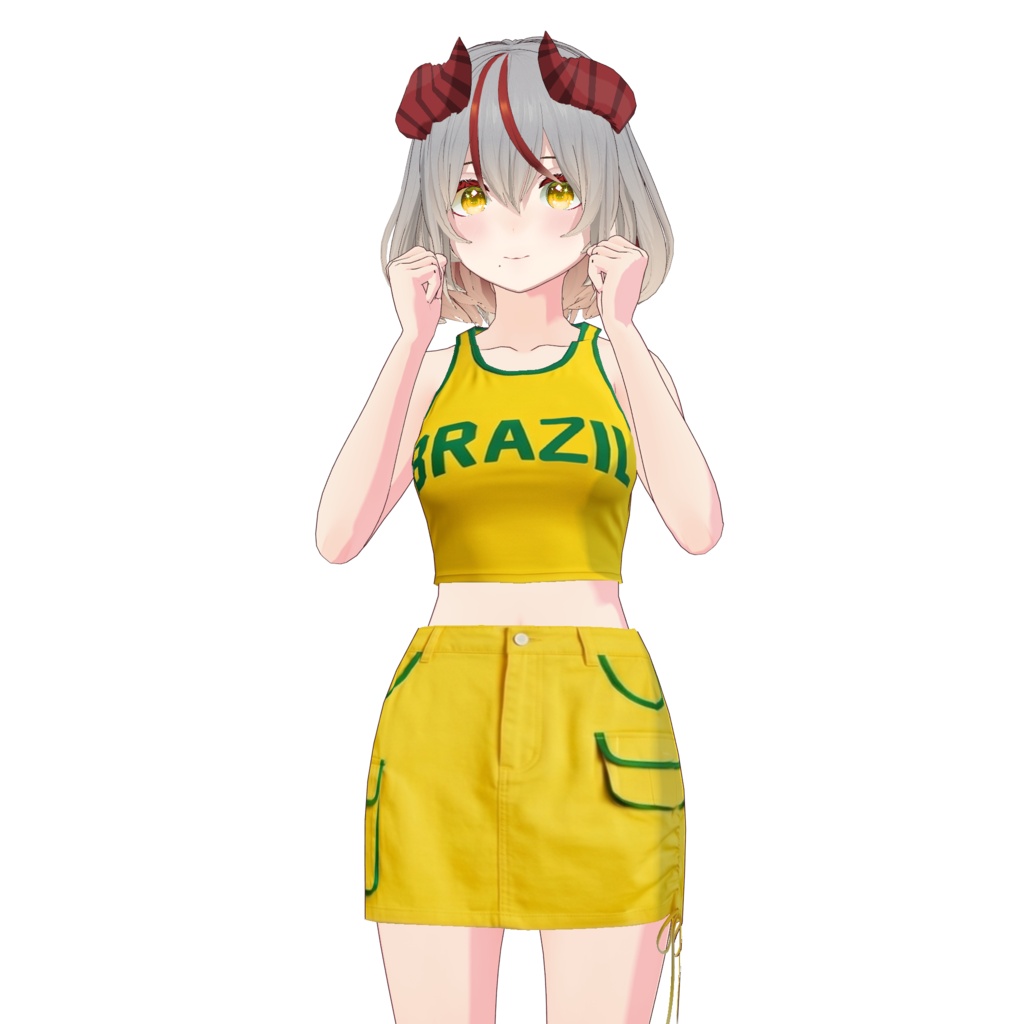 【VRoid正式版】VRoidっぽくないお肌2 垢抜け - Texture Outfit ブラジルの夏の雰囲気を演出 Brazilian Summer Vibes Set|Brazillian Outfit|Summer Outfit| Sporty Outfit| Casual Outfit|VRoidStudioOutfit |Customitem| VtuberOutfit