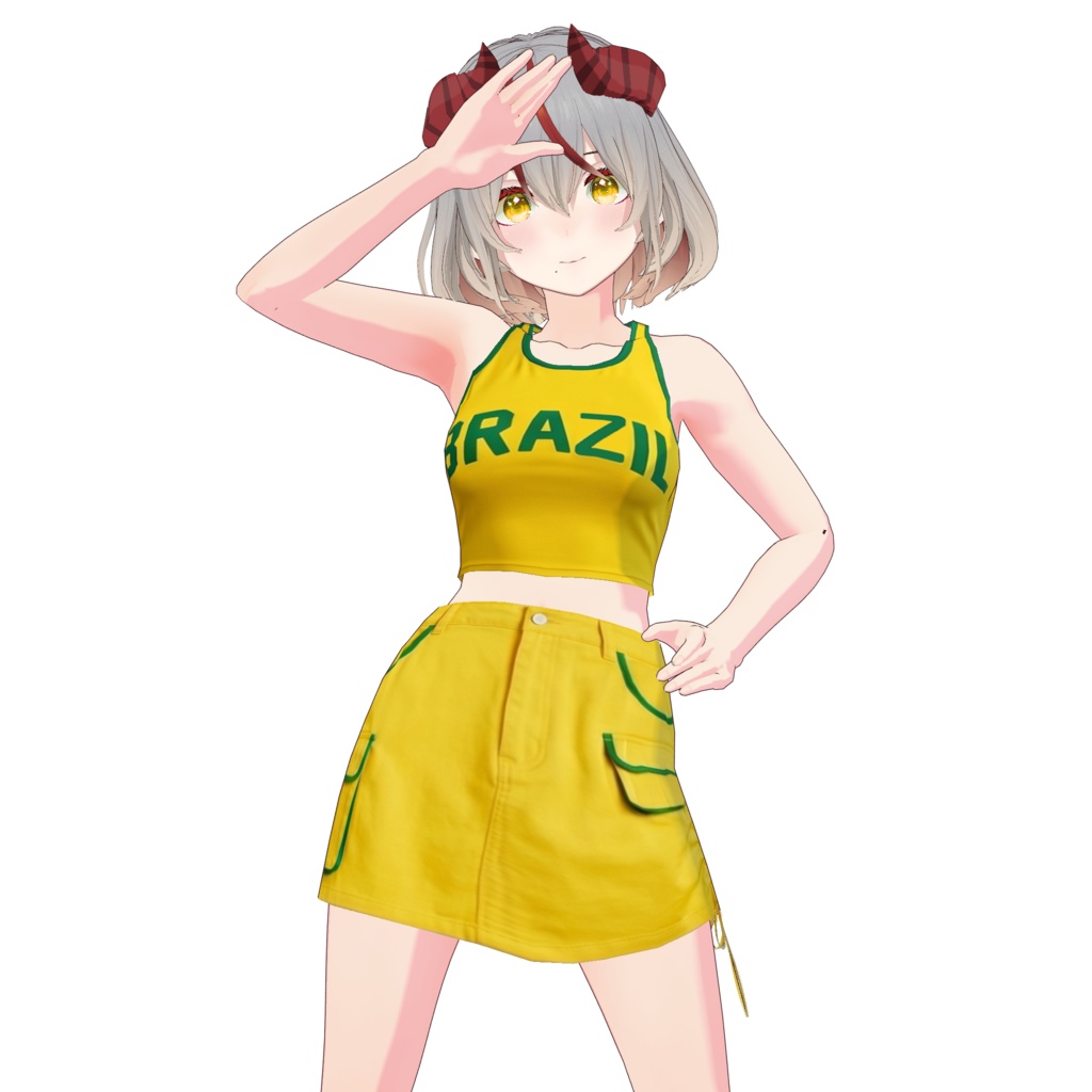 【VRoid正式版】VRoidっぽくないお肌2 垢抜け - Texture Outfit ブラジルの夏の雰囲気を演出 Brazilian Summer Vibes Set|Brazillian Outfit|Summer Outfit| Sporty Outfit| Casual Outfit|VRoidStudioOutfit |Customitem| VtuberOutfit