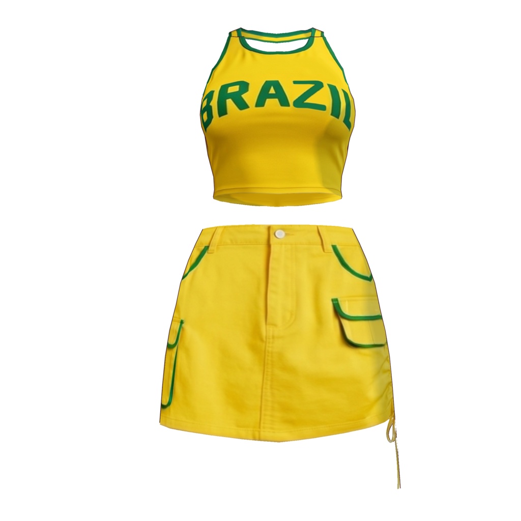 【VRoid正式版】VRoidっぽくないお肌2 垢抜け - Texture Outfit ブラジルの夏の雰囲気を演出 Brazilian Summer Vibes Set|Brazillian Outfit|Summer Outfit| Sporty Outfit| Casual Outfit|VRoidStudioOutfit |Customitem| VtuberOutfit