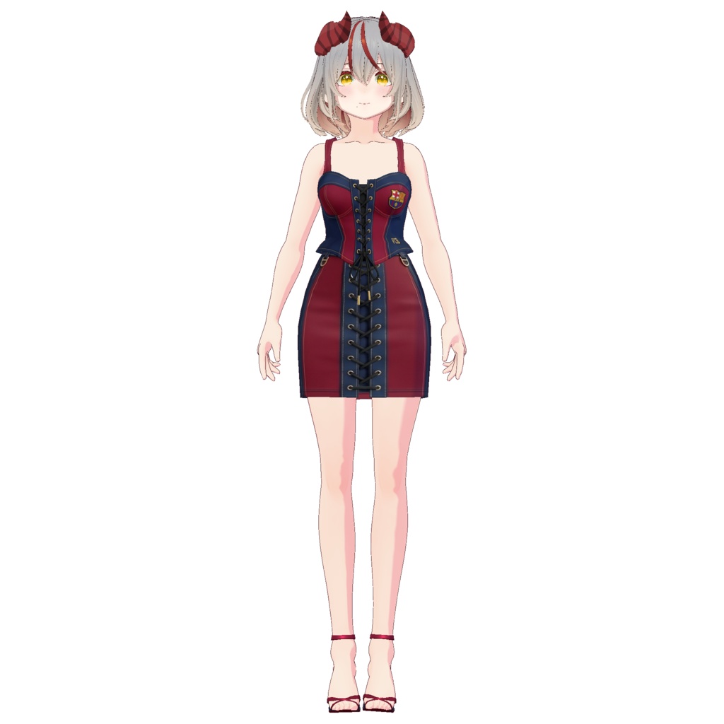 【VRoid正式版】 Barca Dress Outfit VRoid Studio Outfit | Customitem| Vtuber Outfit | Virtual Fashion| Virtual Youtuber| Sport Outfit