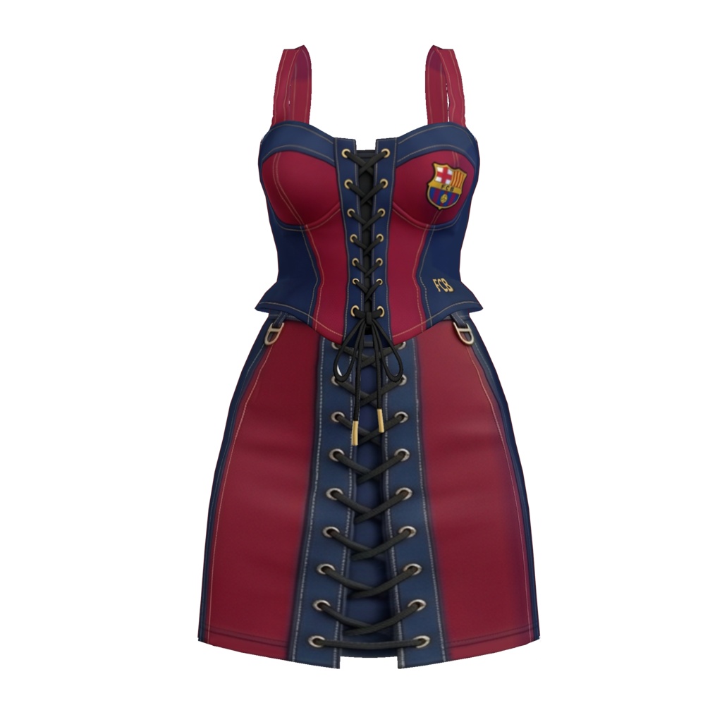 【VRoid正式版】 Barca Dress Outfit VRoid Studio Outfit | Customitem| Vtuber Outfit | Virtual Fashion| Virtual Youtuber| Sport Outfit