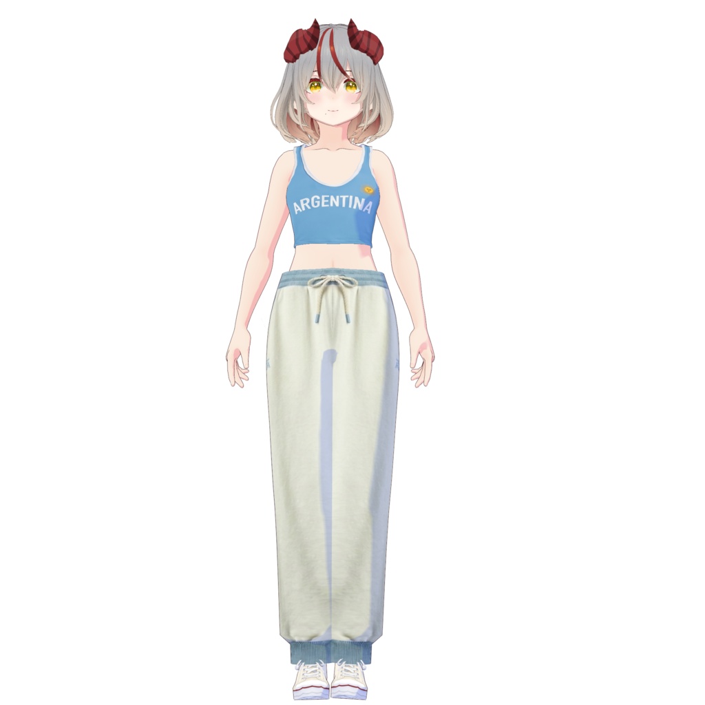 【VRoid正式版】Argentine Summer Casual|SetVRoid Studio Outfit | Customitem| Sporty Outfit| Argentina Set Outfit|Vtuber Outfit | Virtual Fashion| Virtual Youtuber| Sport Outfit