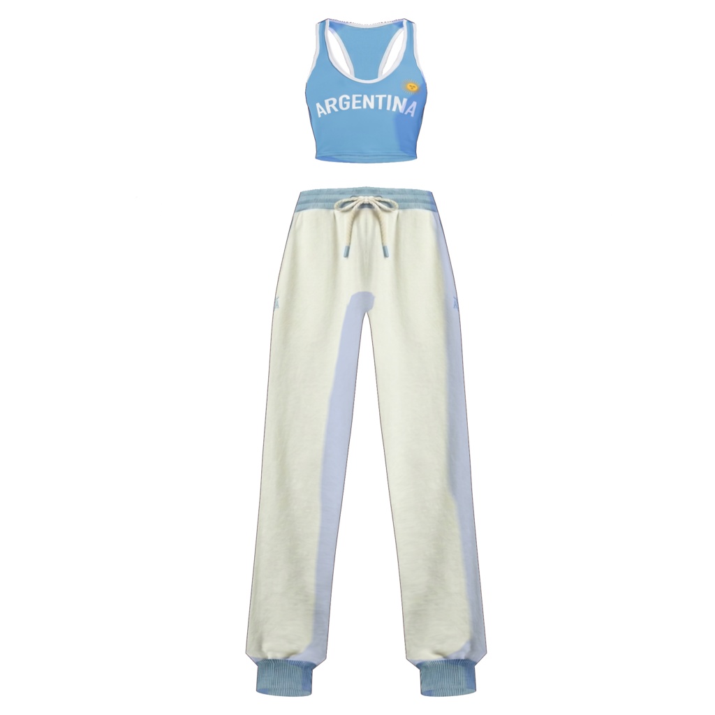【VRoid正式版】Argentine Summer Casual|SetVRoid Studio Outfit | Customitem| Sporty Outfit| Argentina Set Outfit|Vtuber Outfit | Virtual Fashion| Virtual Youtuber| Sport Outfit