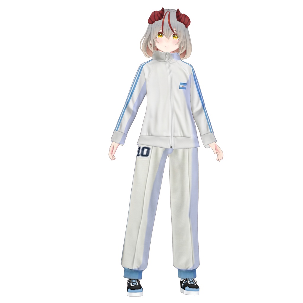 【VRoid正式版】ラ・アルビセレステカジュアル La Albiceleste Casual Roid Studio Outfit | Customitem| Sporty Outfit| Argentina Set Outfit|Vtuber Outfit | Virtual Fashion| Virtual Youtuber| Sport Outfit
