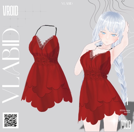 VLABID|Crimson Nocturne Dress