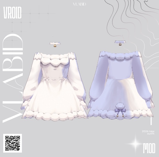 【VRoid正式版】Snowy Lamb Set|Daily Set VRoid Studio Outfit | Customitem| Edgy Outfit| Chic Set Outfit|Vtuber Outfit | Virtual Fashion| Virtual Youtuber| Cute Outfit