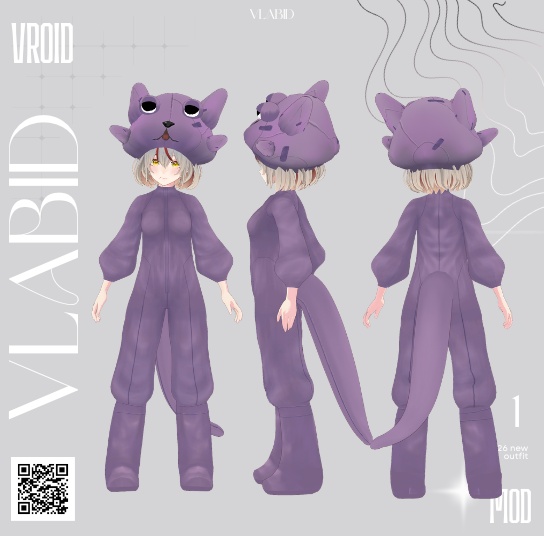Purple Cat Kigurumi Set | パープルキャット着ぐるみセット