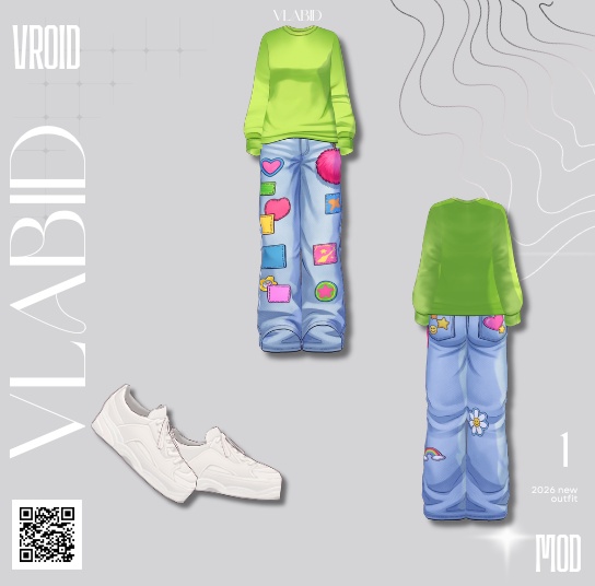 【VRoid正式版】Candy Patch Set|【VRoid Outfit Casual Texture】