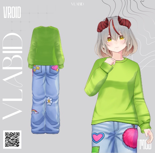 【VRoid正式版】Candy Patch Set|【VRoid Outfit Casual Texture】