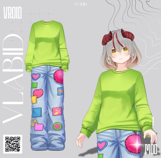 【VRoid正式版】Candy Patch Set|【VRoid Outfit Casual Texture】