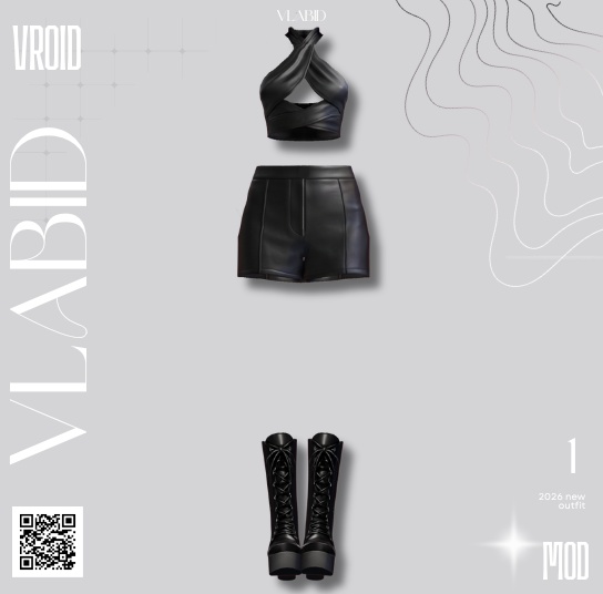 【VRoid正式版】Midnight Luxe Set| 【Customitem Outfit】 【Edgy Texture】