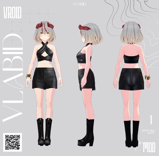 【VRoid正式版】Midnight Luxe Set| 【Customitem Outfit】 【Edgy Texture】