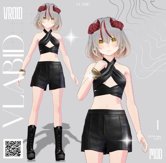 【VRoid正式版】Midnight Luxe Set| 【Customitem Outfit】 【Edgy  Texture】