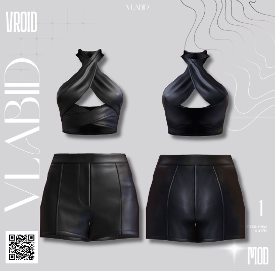 【VRoid正式版】Midnight Luxe Set| 【Customitem Outfit】 【Edgy Texture】