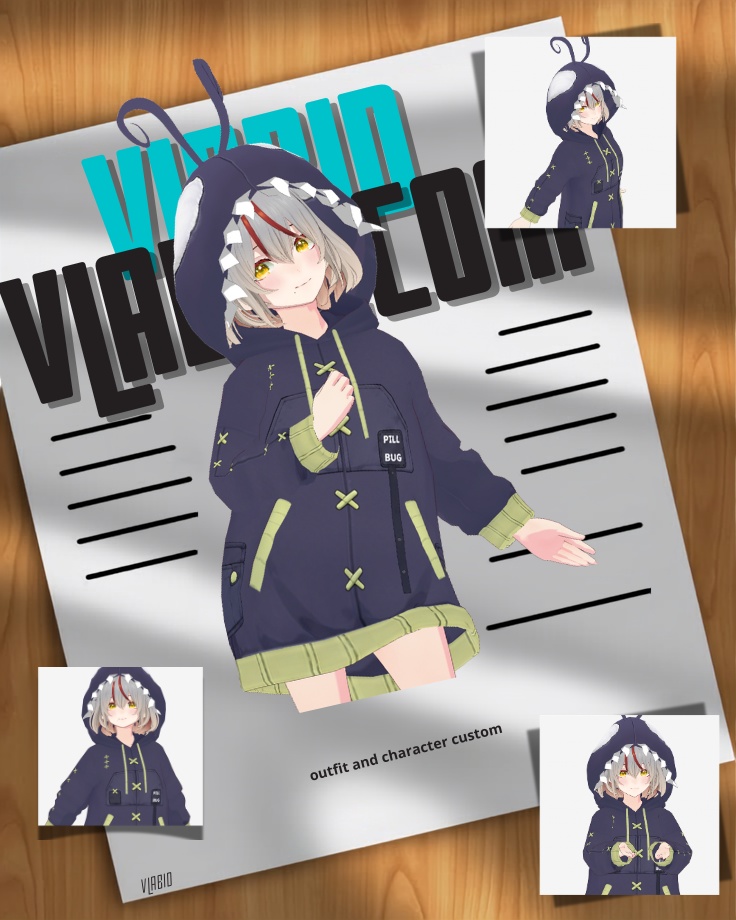Pull Bug Hoodie Outfit | VRoid Studio カスタムアイテム