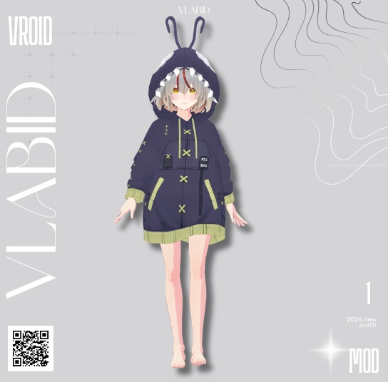 Pull Bug Hoodie Outfit | VRoid Studio カスタムアイテム