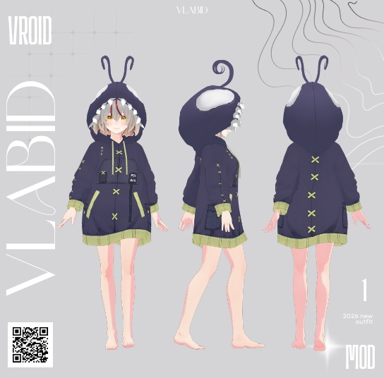 Pull Bug Hoodie Outfit | VRoid Studio カスタムアイテム
