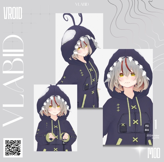 Pull Bug Hoodie Outfit | VRoid Studio カスタムアイテム