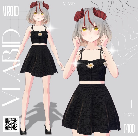 【VRoid正式版】Daisy Knit Set【Customitem Outfit】 【Casual Texture】