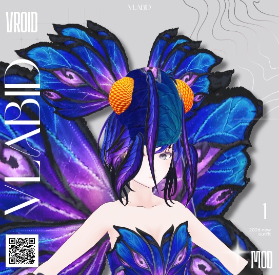 幻蝶の瞳 - Butterfly Moth VRoid Base Set | VRoid Studio用カスタムアイテム