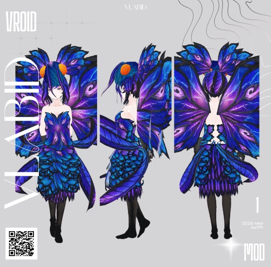 幻蝶の瞳 - Butterfly Moth VRoid Base Set | VRoid Studio用カスタムアイテム