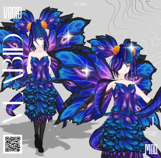幻蝶の瞳 - Butterfly Moth VRoid Base Set | VRoid Studio用カスタムアイテム