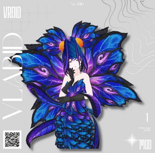 幻蝶の瞳 - Butterfly Moth VRoid Base Set | VRoid Studio用カスタムアイテム