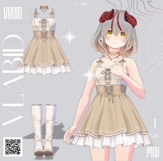 【VRoid正式版】Ivory Lace Set【Vroid Texture】 【Customitem】
