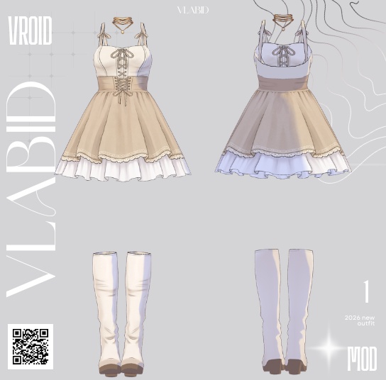 【VRoid正式版】Ivory Lace Set【Vroid Texture】 【Customitem】