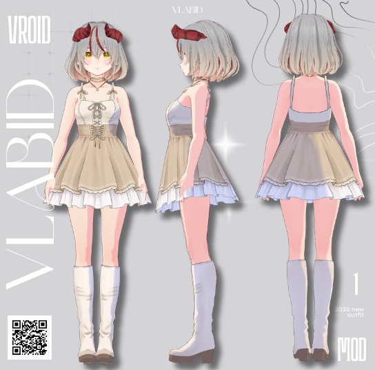 【VRoid正式版】Ivory Lace Set【Vroid Texture】 【Customitem】