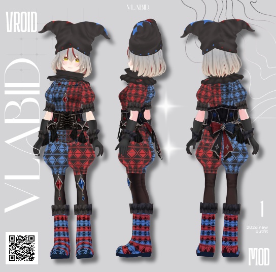 Dark Circus Harlequin Costume ダークサーカス ピエロセット