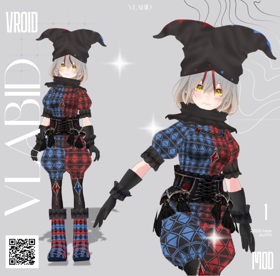 Dark Circus Harlequin Costume ダークサーカス ピエロセット