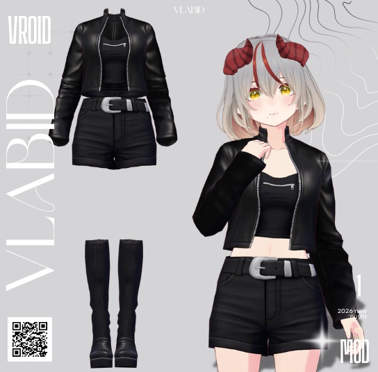 【Noir Avenue Outfit】 | VRoid Studio Customitem VRoid Texture