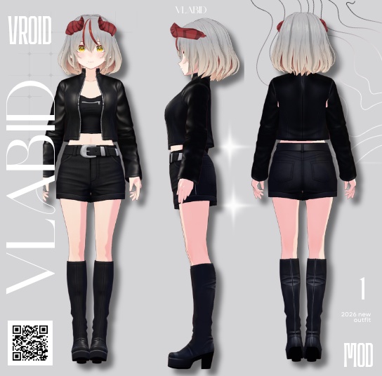 【Noir Avenue Outfit】 | VRoid Studio Customitem VRoid Texture