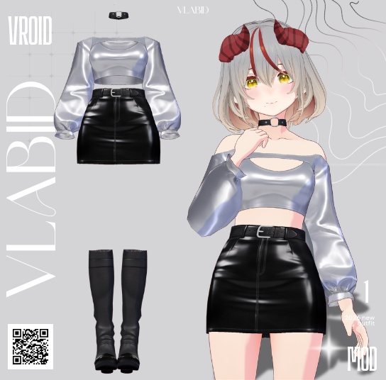 Lunar Elegance Outfit 【Vroid Texture】 【Customitem】 VRoid Studio