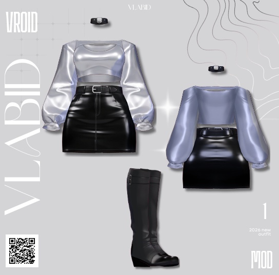 Lunar Elegance Outfit 【Vroid Texture】 【Customitem】 VRoid Studio
